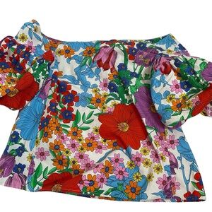 H&M Floral Off-Shoulder Women's Top Size 10